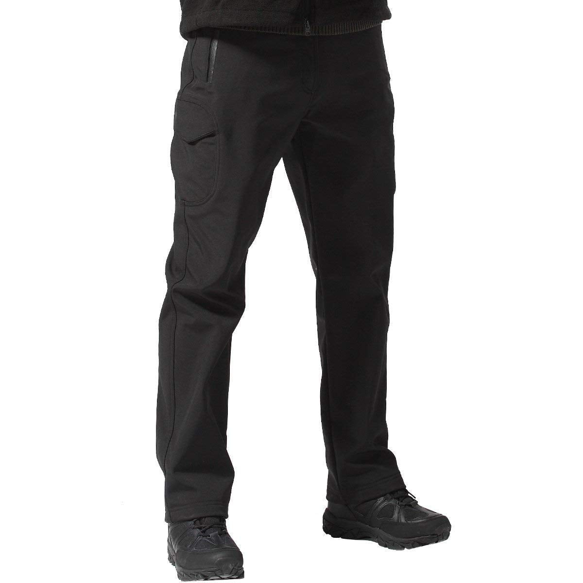 Free Soldier men's softshell pants front view shows windproof shell with fleece warmth.