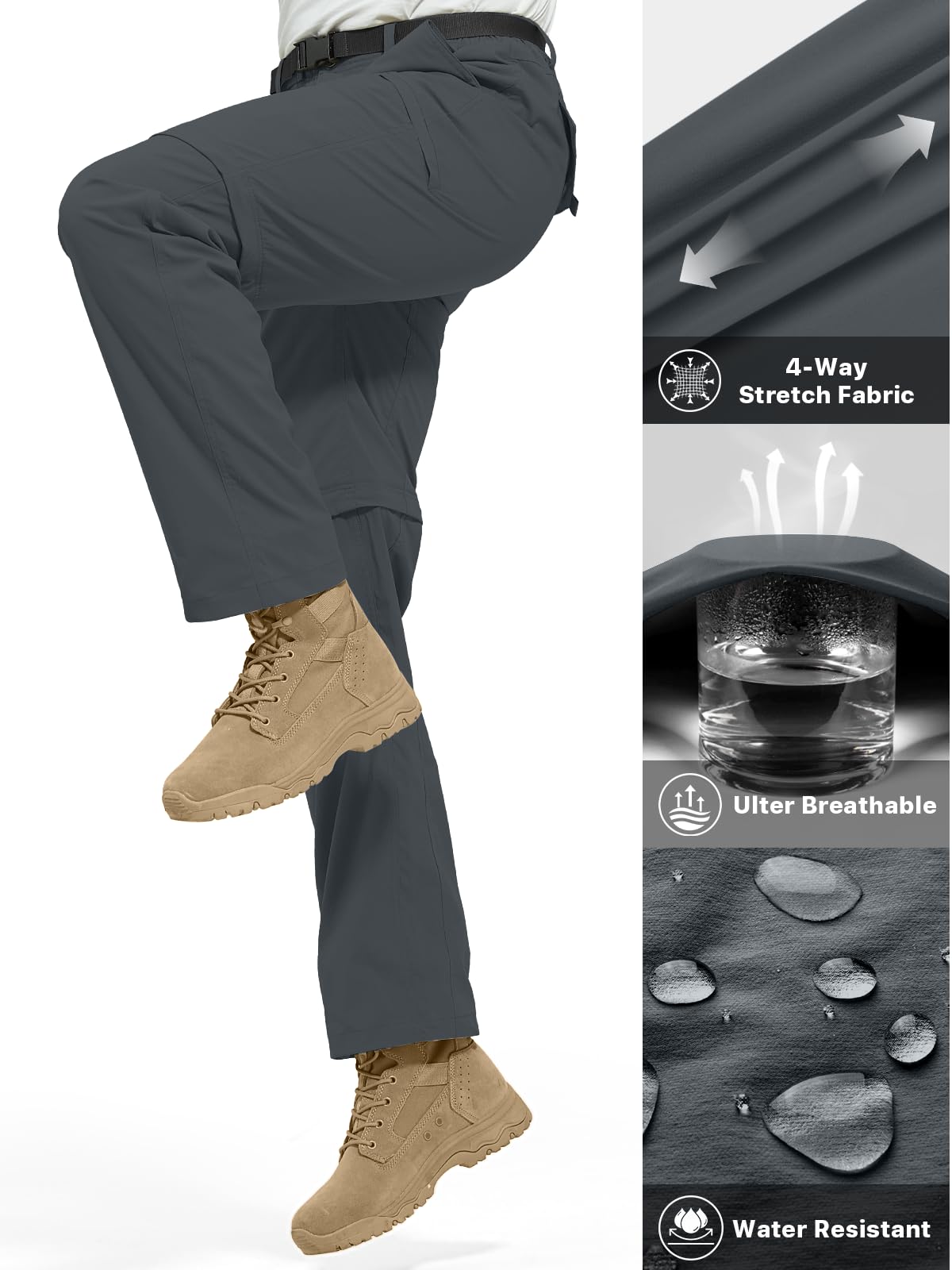 FREE SOLDIER 2-way stretch knee articulation enables unrestricted movement on steep climbs.