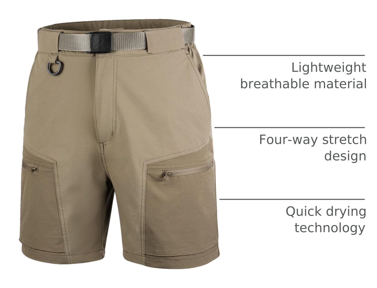 FREE SOLDIER water-repellent UPF50+ shorts showcase sun protection.