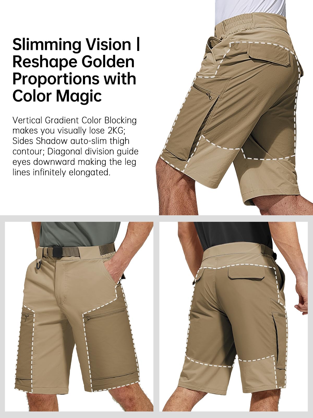 FREE SOLDIER water-repellent shorts with UPF 50+ protection for sunny adventures.