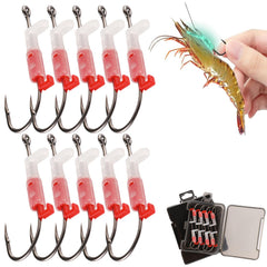 FREECOZYER Luminous Live Shrimp Hooks glow at night to attract bigger fish.