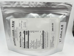 Freedom Freeze Dried Raw Eggs rehydration process for quick breakfast or baking.