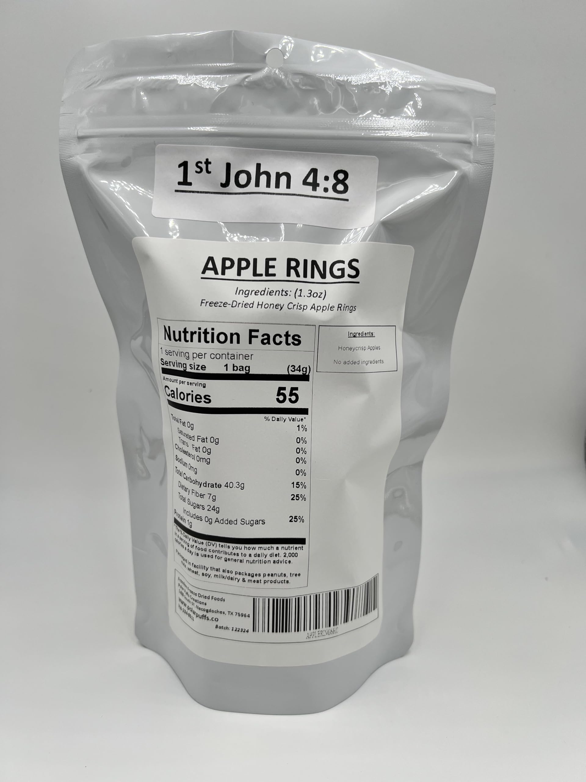 Freedom Freeze Dried Apple Rings packaged for portable, mess-free snacking on the go.