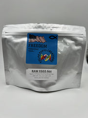 Freedom Freeze Dried Raw Eggs bag with resealable closure for easy storage.