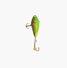 Freedom Tackle Hammered Minnow side view showing bright flash for ice jigging