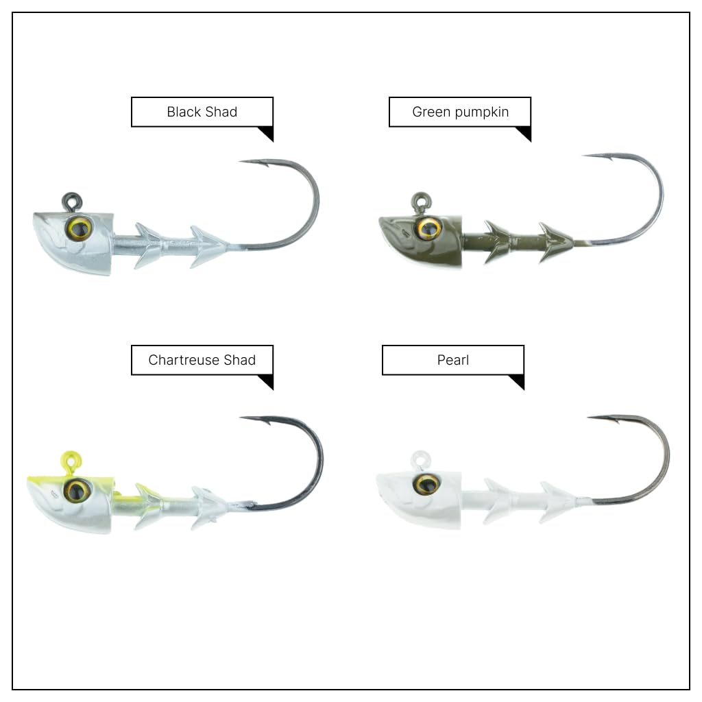 Freedom Tackle Swimbait Head closeup powder-coated finish resists chipping.