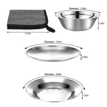 Freehiker dishware and rag for quick on-the-go cleanup