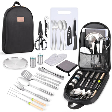 Freehiker storage bag keeps utensils neatly organized for travel and quick setup