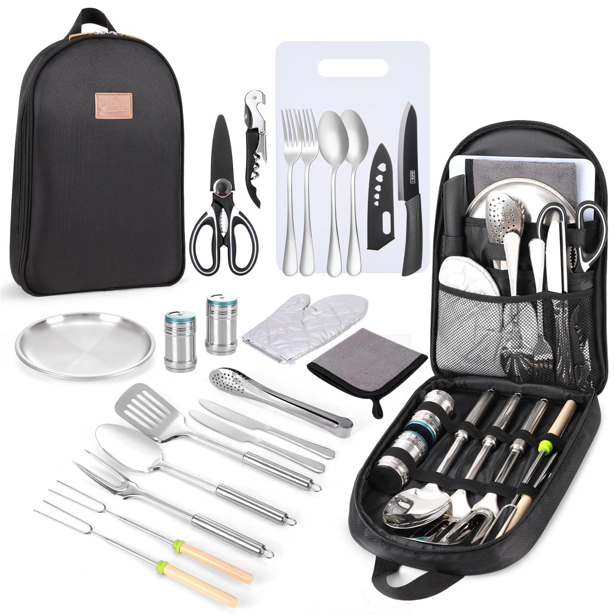 Freehiker storage bag keeps utensils neatly organized for travel and quick setup