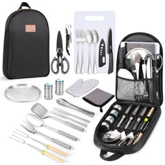 Freehiker storage bag keeps utensils neatly organized for travel and quick setup