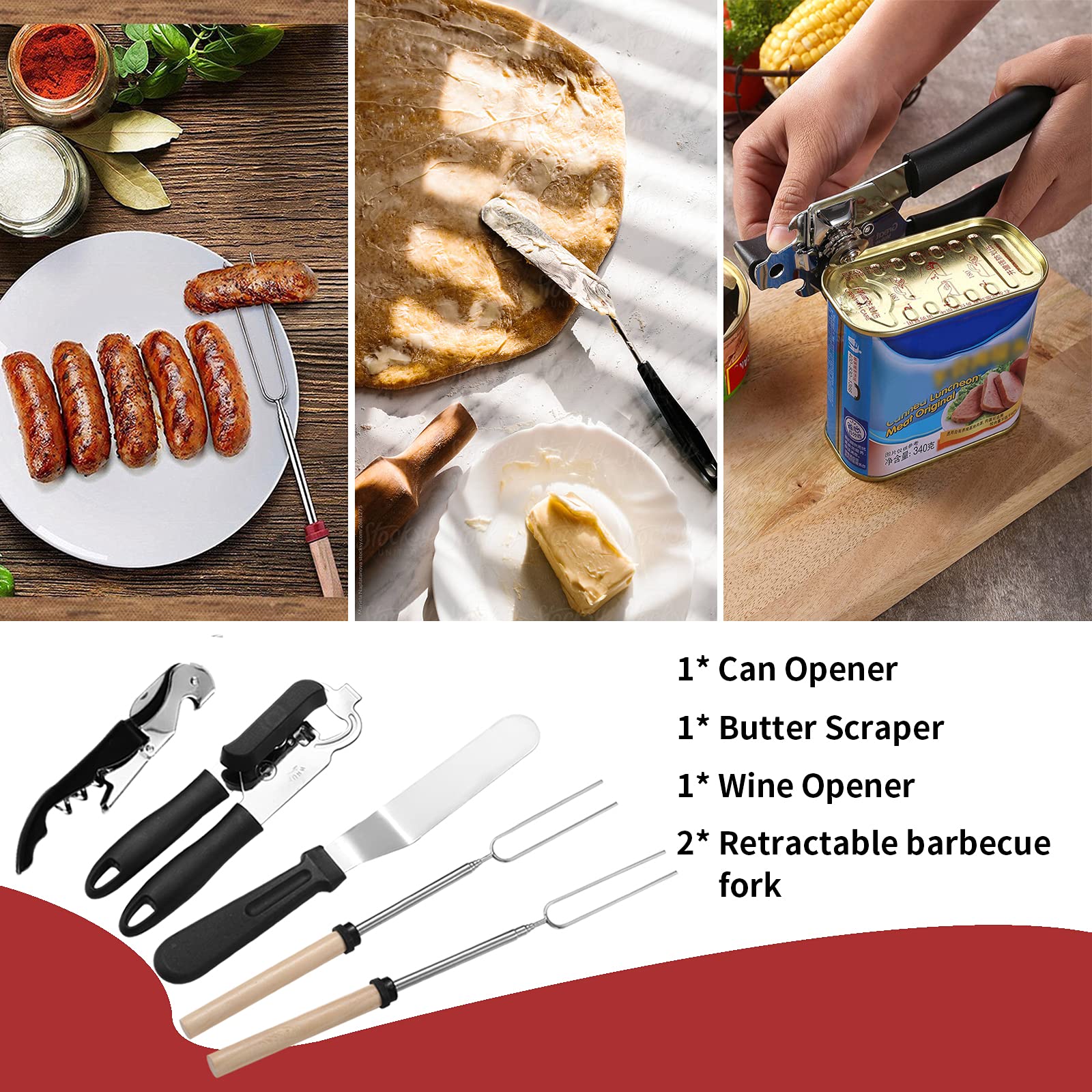 Freehiker extendable BBQ forks and skewers featured for flexible grilling setups.