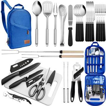 Freehiker portable camping kitchen utensil set front view highlights compact carry for travel.