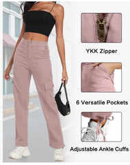 Freeoak Y2K cargo pants stacked legs demonstrating adjustable ankle cuffs and relaxed silhouette.