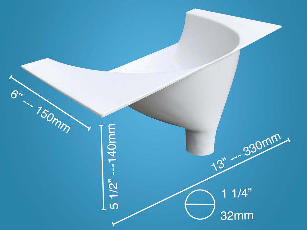 Free Range Designs urine separator easy-fit-adjustment highlights adjustable installation.
