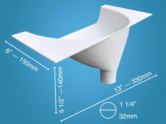 Free Range Designs urine separator easy-fit-adjustment highlights adjustable installation.