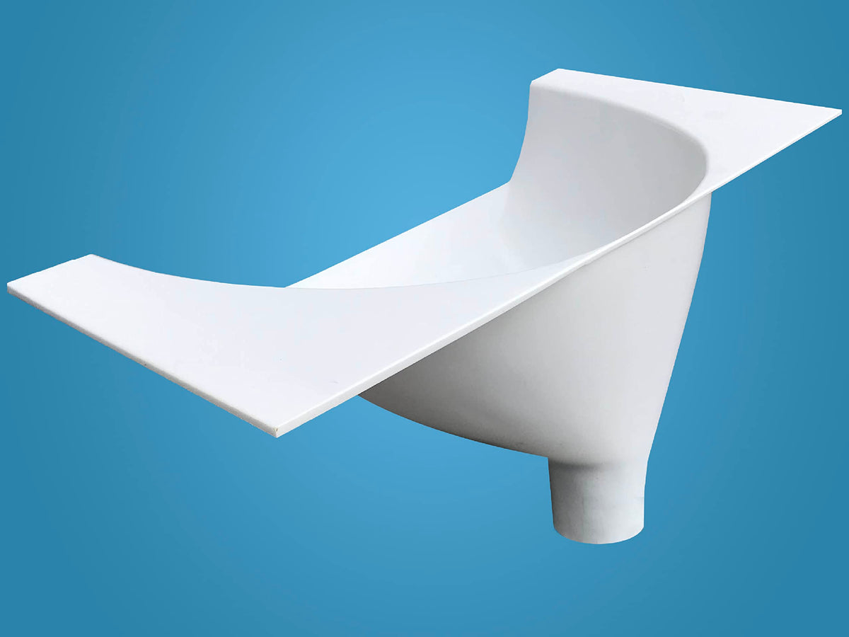 Free Range Designs urine separator under-toilet-seat enables quick, effective urine separation.