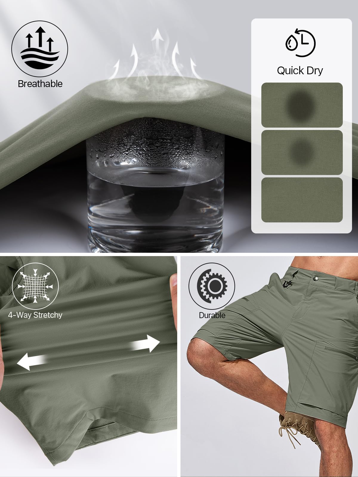 FREE SOLDIER shorts adjustable waistband for a secure fit on rugged terrain