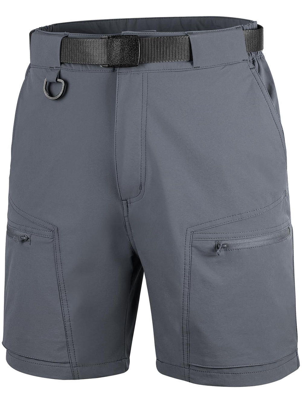 FREE SOLDIER men's cargo hiking shorts grayblue front view showing quick-dry fabric