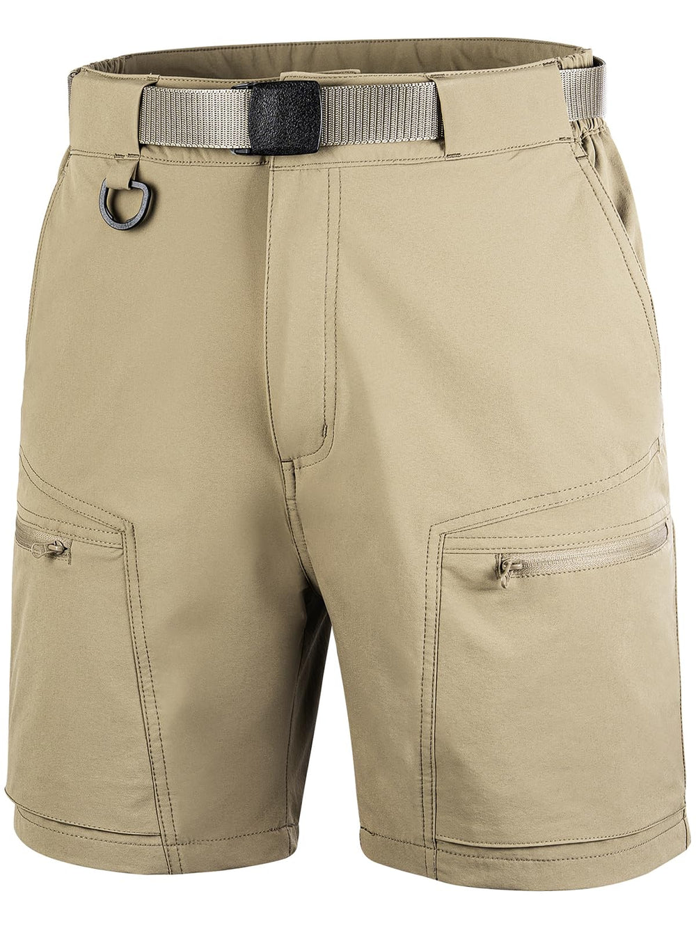 FREE SOLDIER men's cargo shorts front view show light breathable fabric for outdoor hikes.