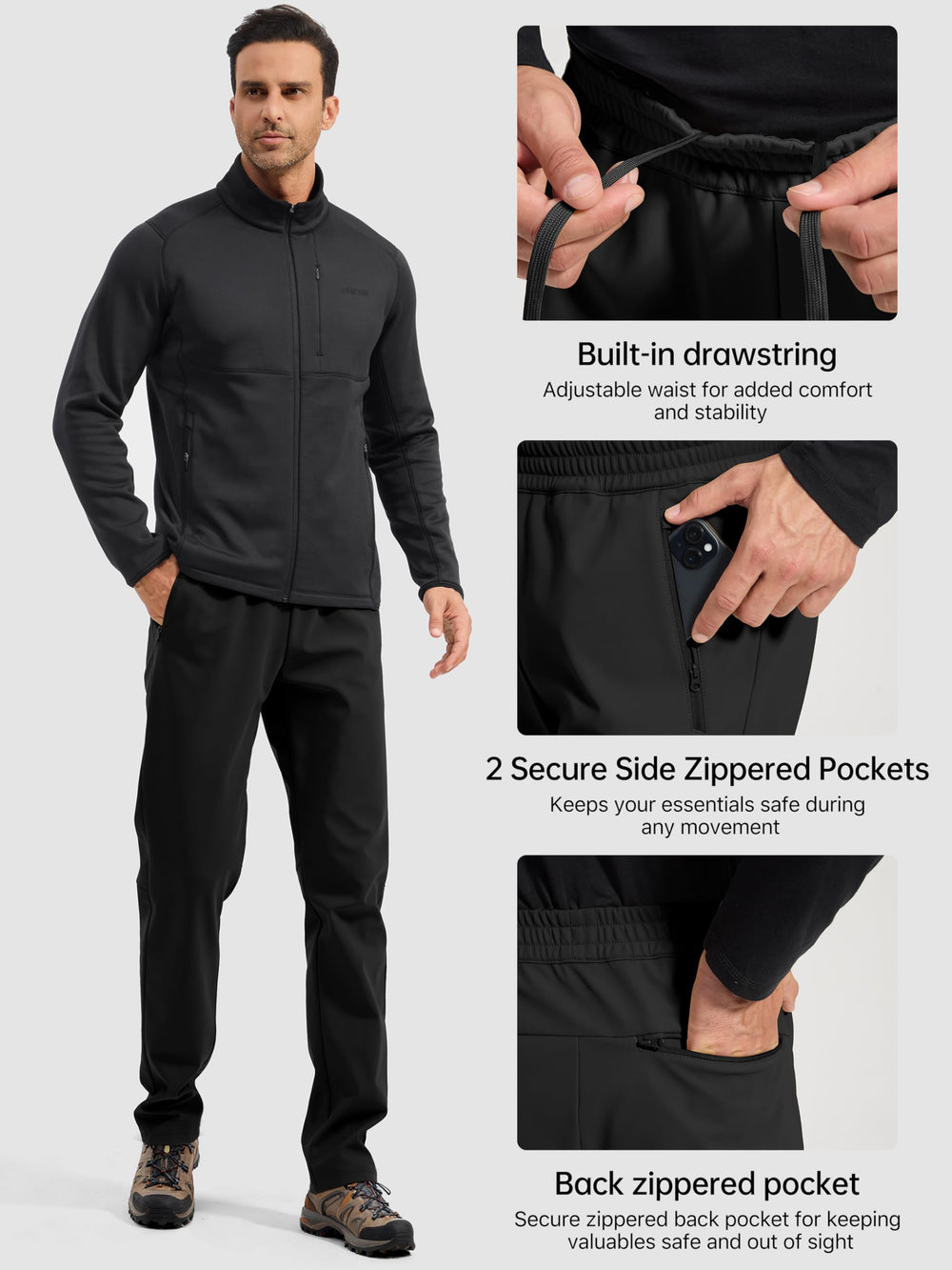 FREE SOLDIER side pockets with zippers for secure essentials during activity