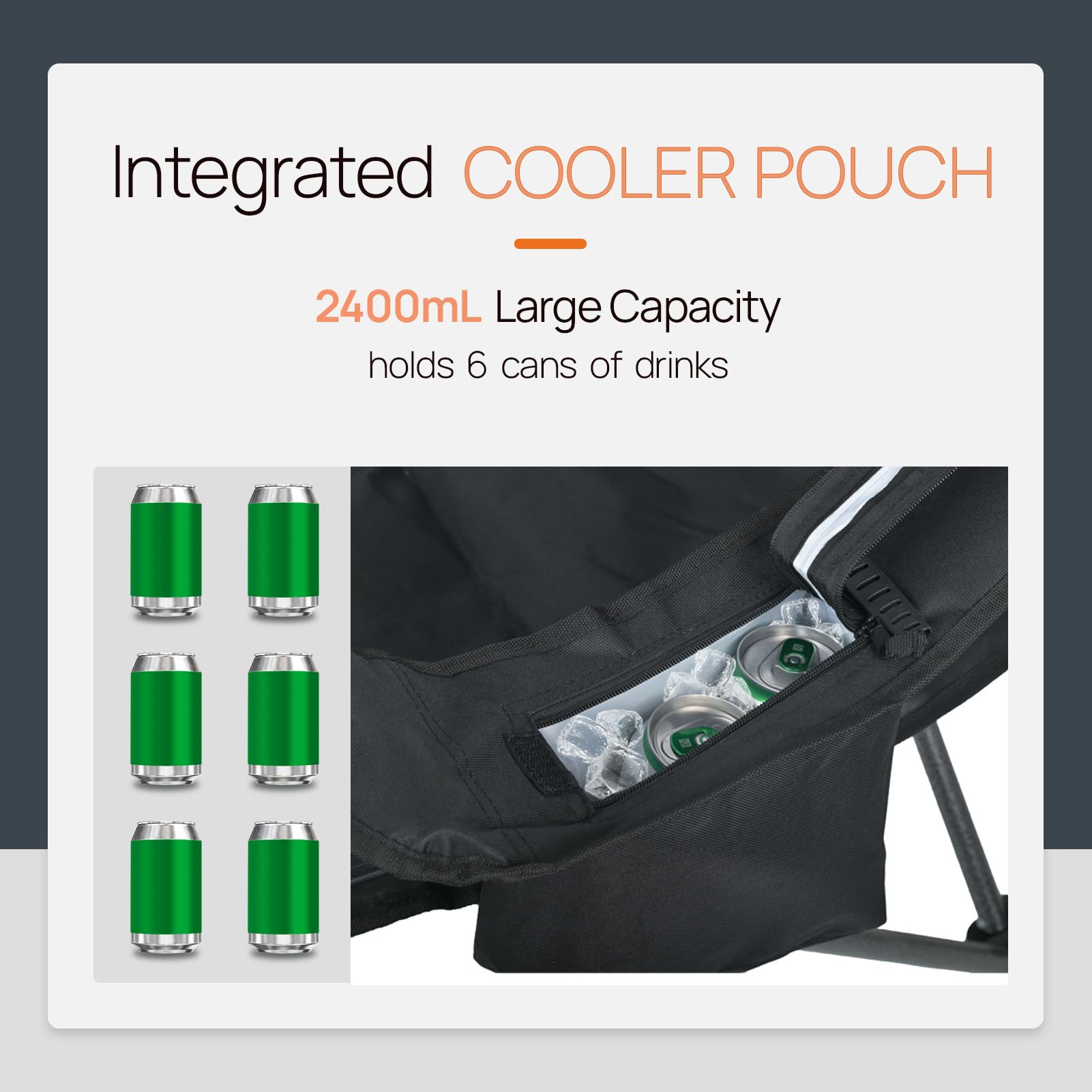 FREETOUR chair with insulated cooler bag keeps drinks cold on outings.