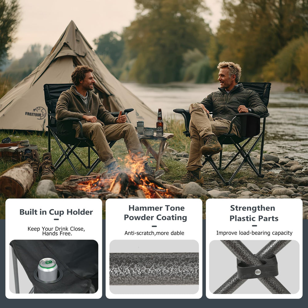 FREETOUR water-repellent fabric resists stains, ready for beach or campsite.