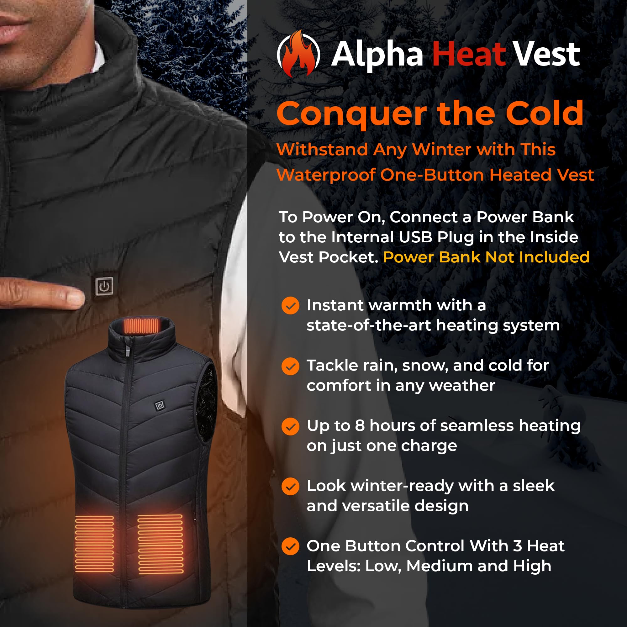 FREEZE2TRIM Alpha Heat Vest neck-heat zone close-up for targeted warmth.
