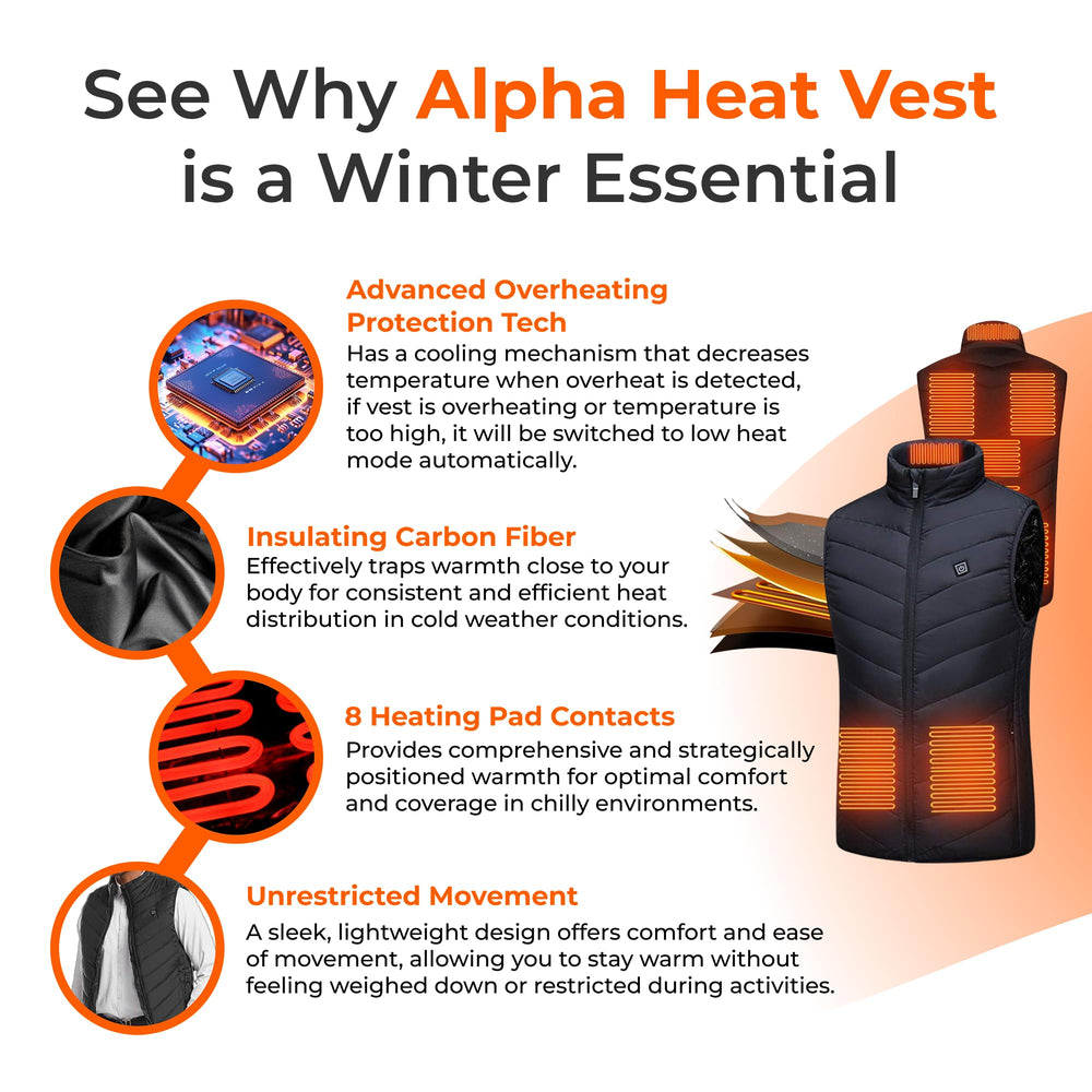 FREEZE2TRIM Alpha Heat Vest waterproof outer-shell close-up for rain and wind protection.