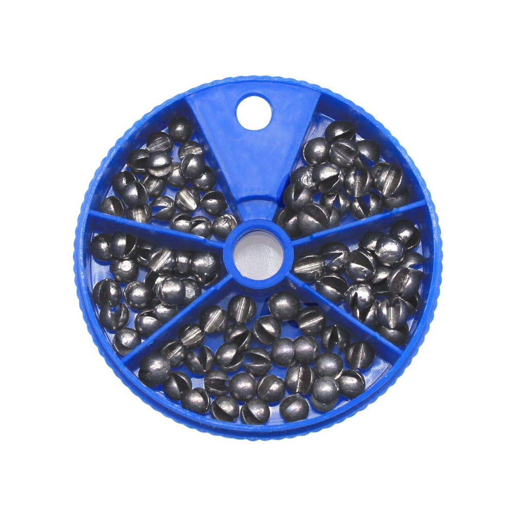 FREGITO lead sinker weights set with 117 pieces, round split shot assortment