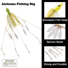 Umbrella rig with 5 arms and 8 spinner blades