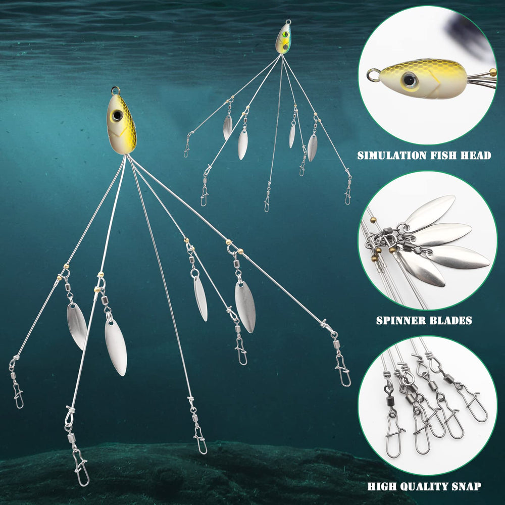 Clamp head with 5 stainless steel arms and blades