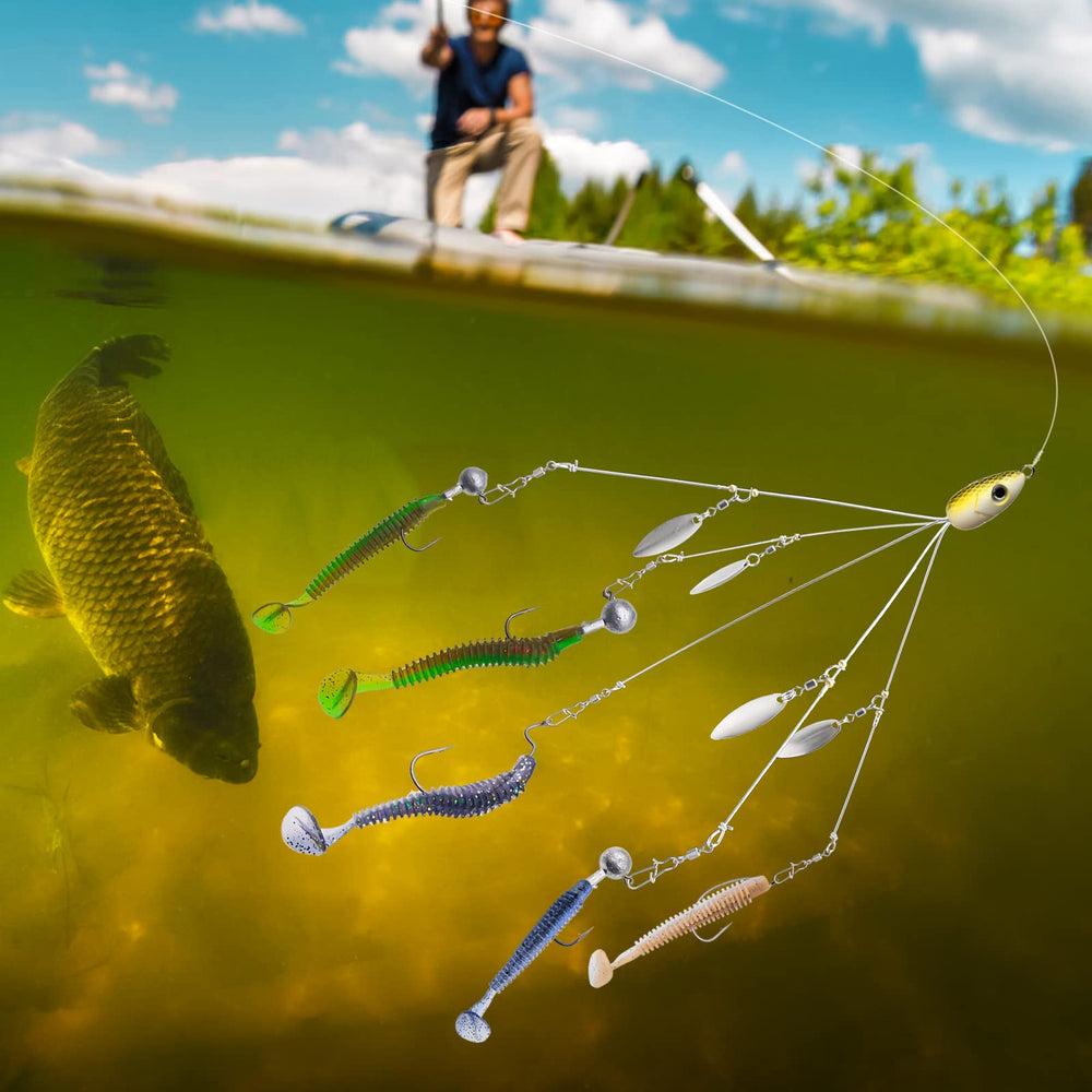 Freshwater bass trout setup using FREGITO Alabama umbrella rig