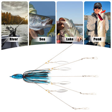 Spinner blades and stainless steel arms on Alabama rig