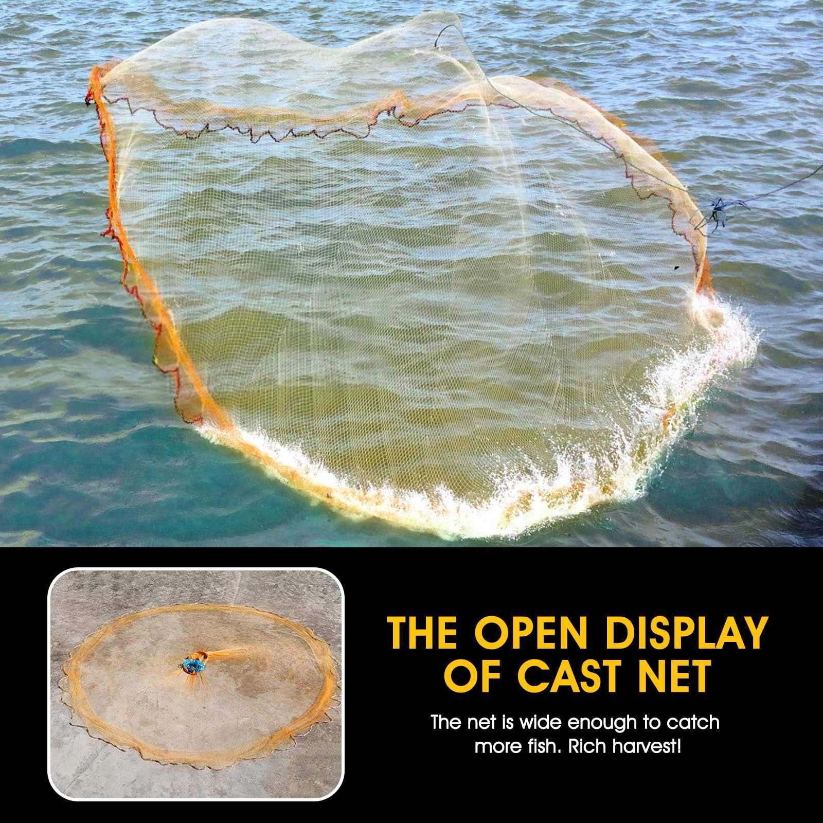 FREGITO cast net suitable for saltwater and freshwater fishing in real-world use