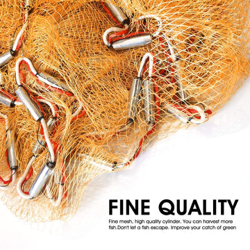 FREGITO net with zinc-plated weights sinks quickly for better casts