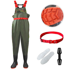 FREGITO Chest Waders with Boots green upper view