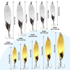 FREGITO fishing spoons size sets demonstrate versatile weights for varied casting needs