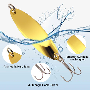 FREGITO spoons close-up shows treble hooks for secure catches