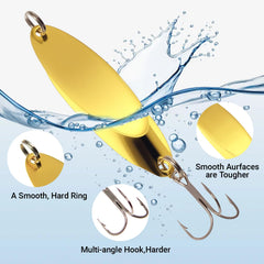 FREGITO spoons close-up shows treble hooks for secure catches