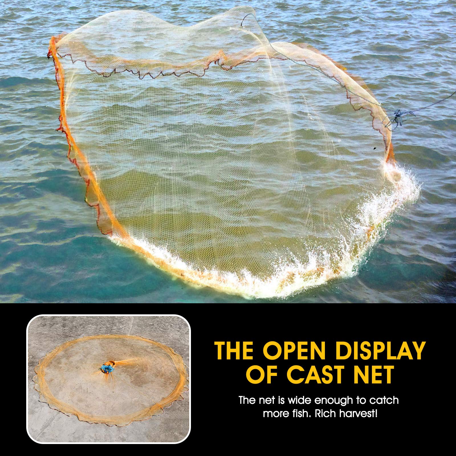 FREGITO hand-throw action cast net extends reach across water