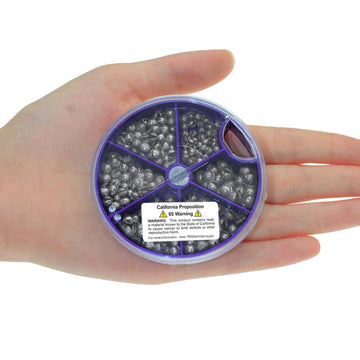 Round storage box for portable fishing weights