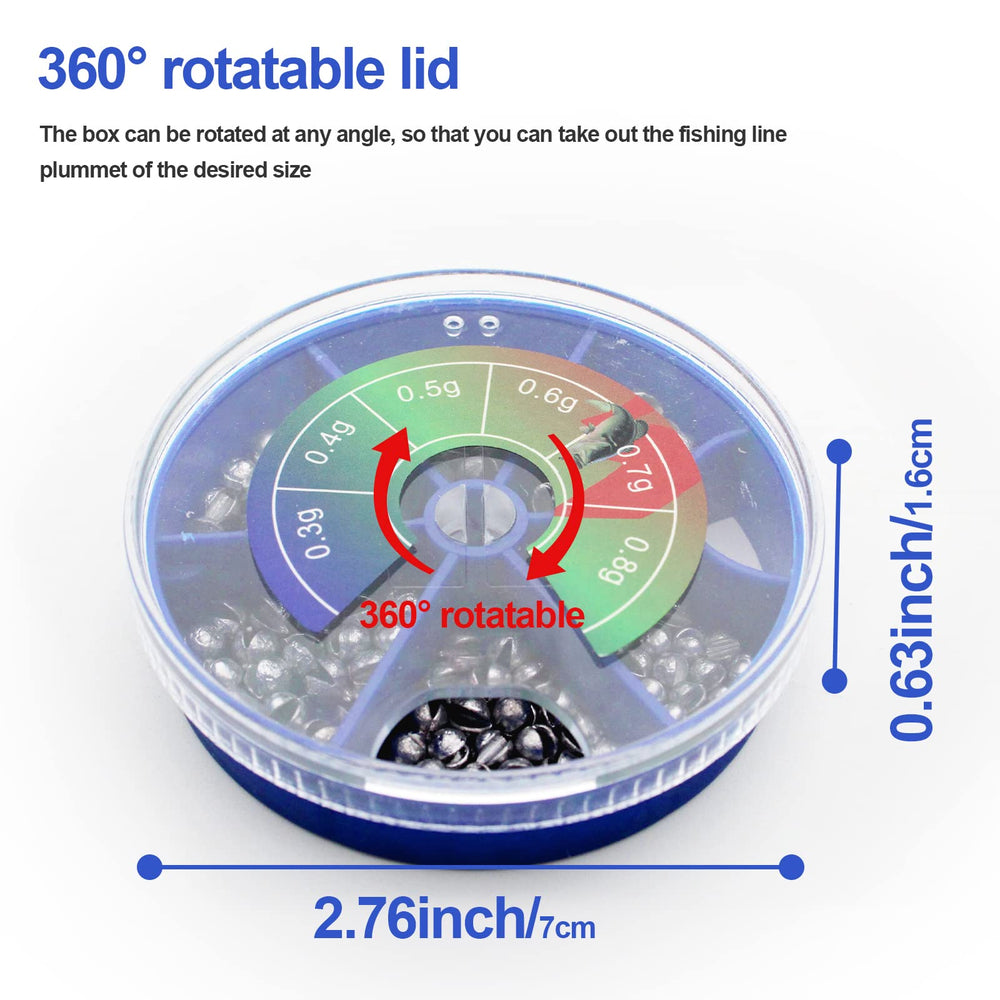 Portable round storage box for sinkers and weights