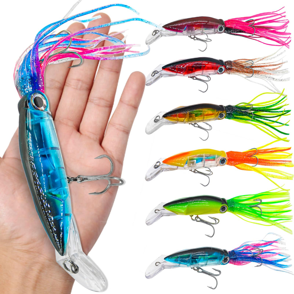 FREGITO 6 Pcs Squid Lures Set packaging and display