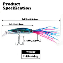 FREGITO Squid lure in Blue Pink color (color 1)
