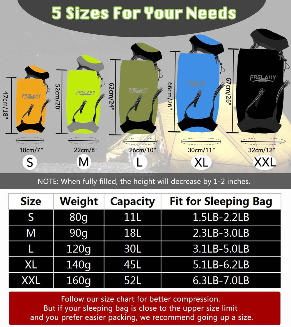 Frelaxy compression sack blue XXL bottom-handle aids quick grab-and-go transport.