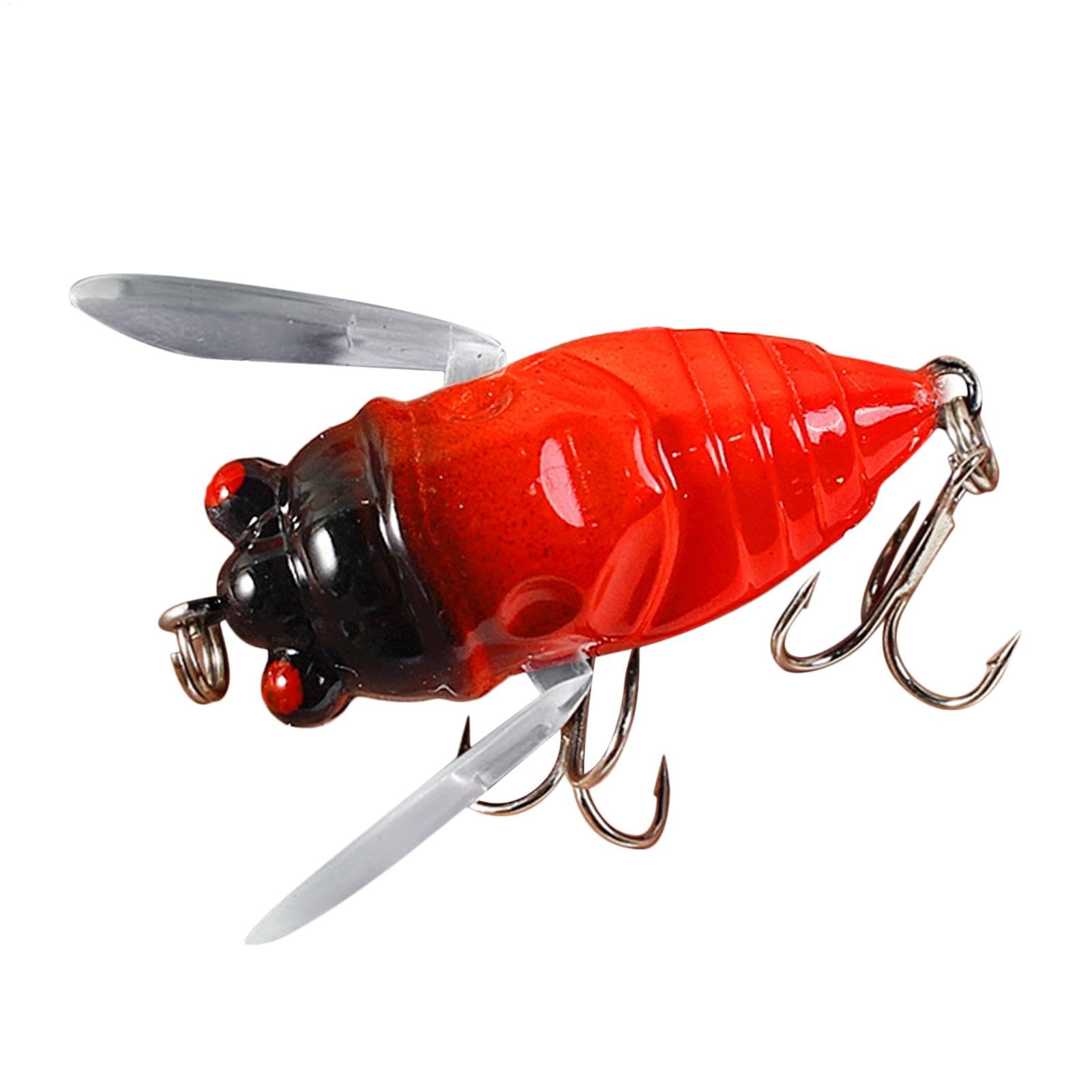 Freshwater Cicada Lure color patterns enhance visibility in water.