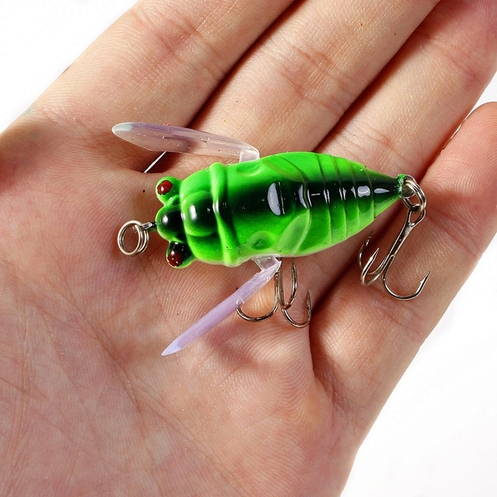 Freshwater Fishing Lures cicada lure back angle highlighting durable body for rough bites.