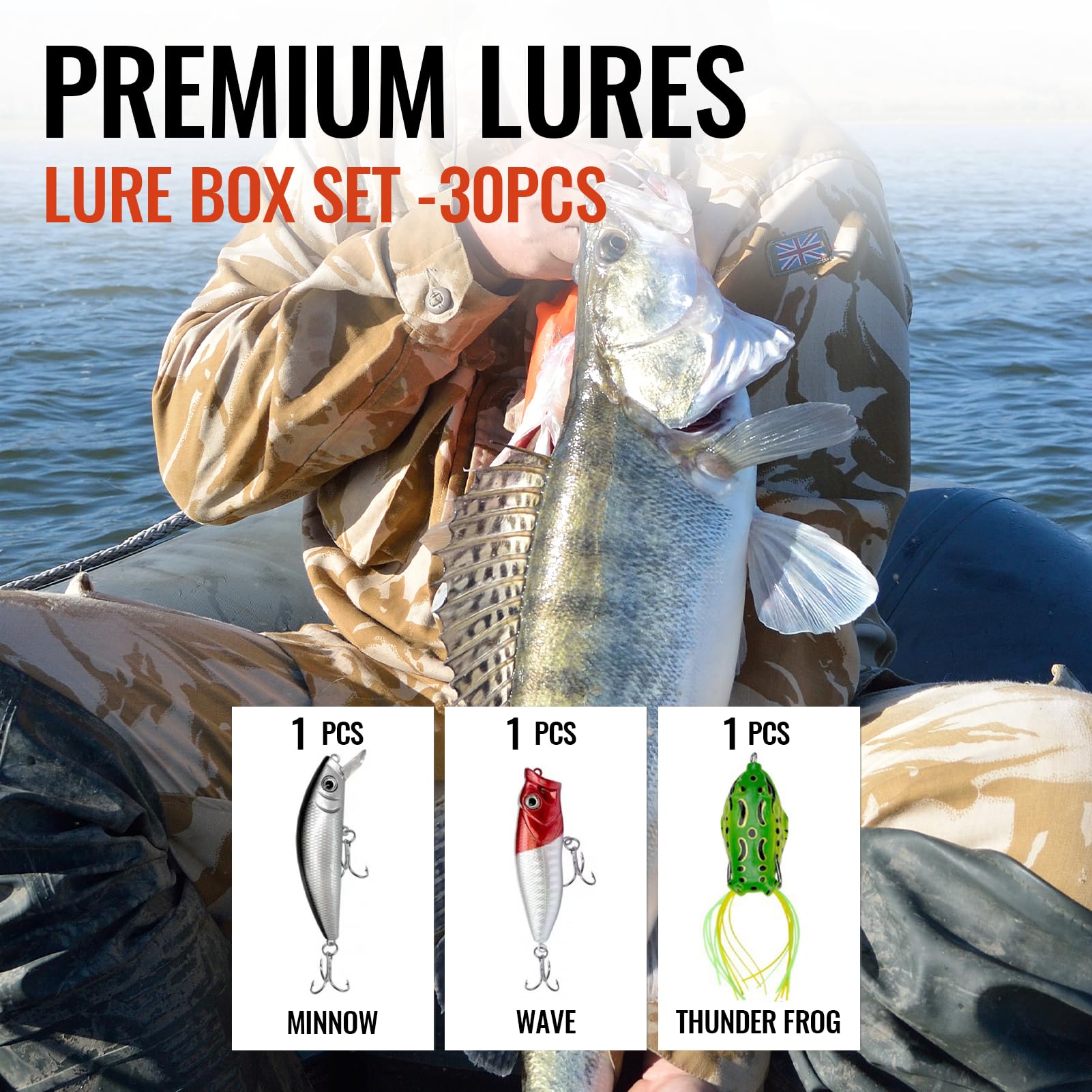 Double barb hooks and metal lure components