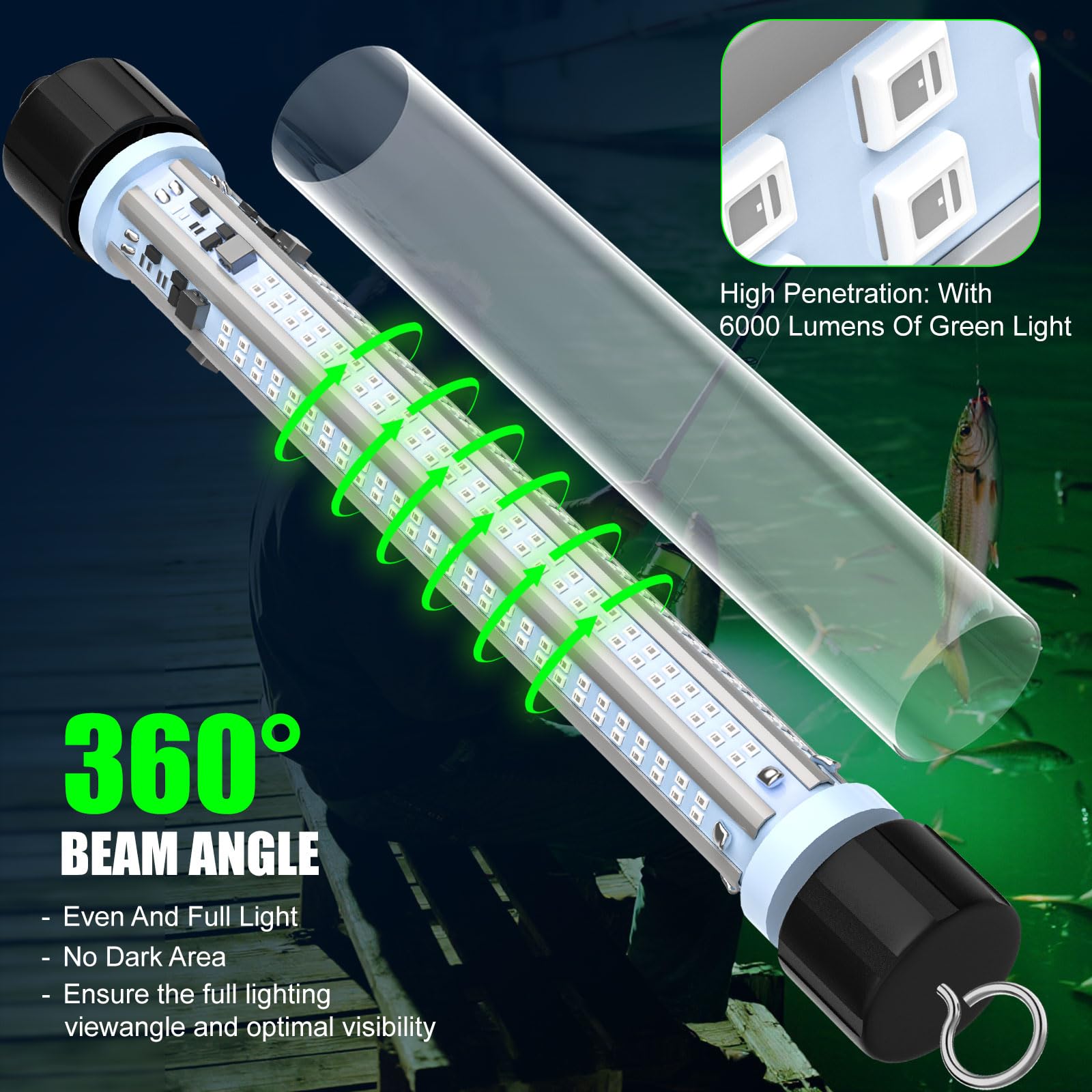 Suitable for freshwater and saltwater fishing on boats, docks or kayaks