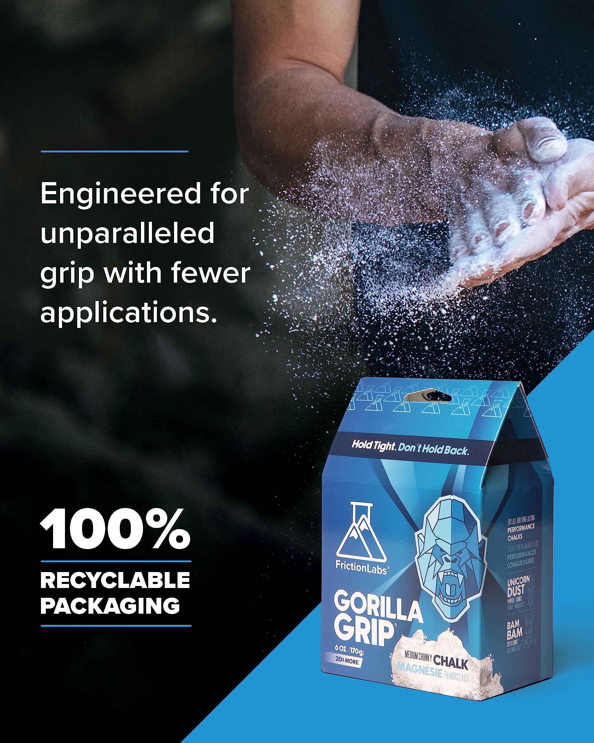 Gorilla Grip 12oz recyclable-packaging reflects eco-conscious choice for chalk users